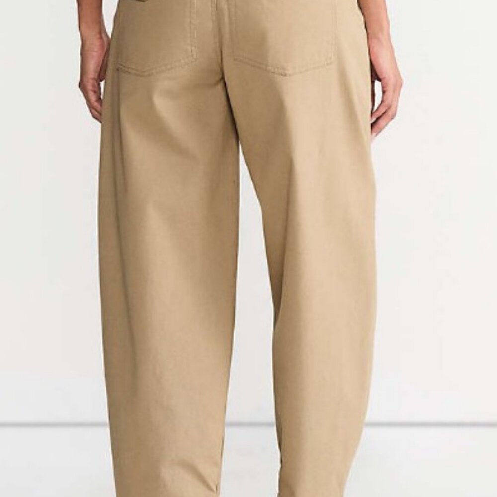 LAND'S END Women's Chino High Rise Barrel Leg Ankle Pants - Picture 2 of 15
